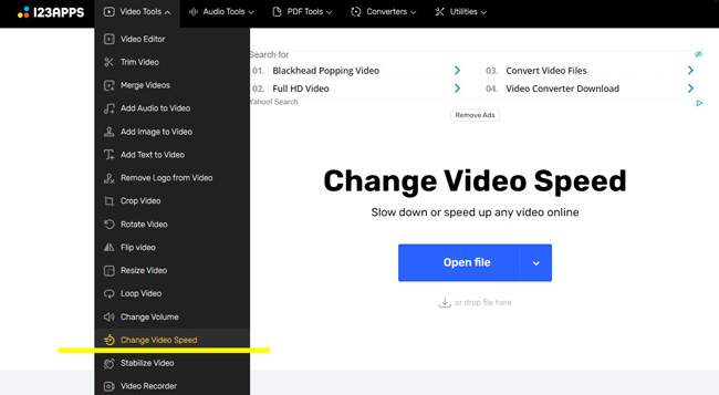 123apps online change video speed