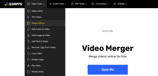 merge videos on 123apps