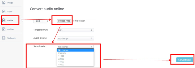 aconvert online sample rate converter