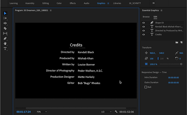 adobe premiere pro responsive design