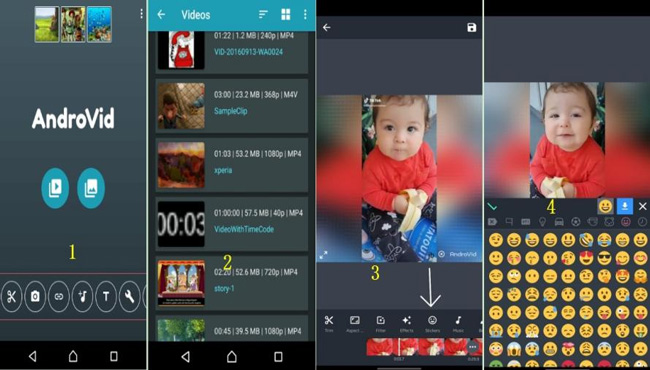 add filters and stickers with androvid pro video editor