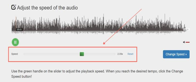 how to change audio tempo with audiotrimmer online free