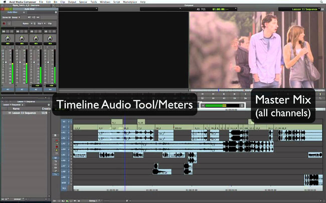 avid media composer audio balance