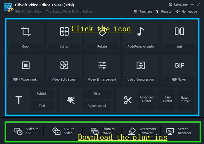 gilisoft video editor layout