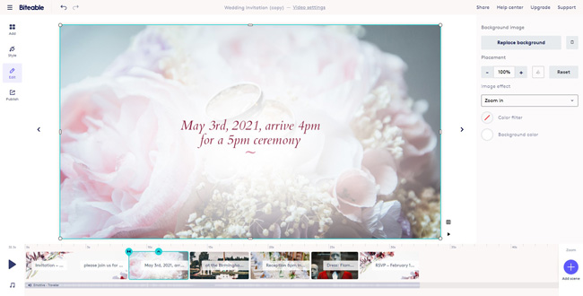 biteable online invitation video maker