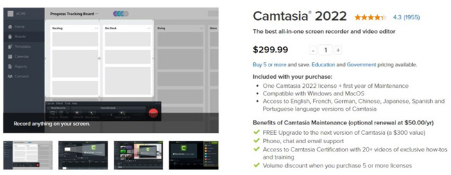 camtasia interface