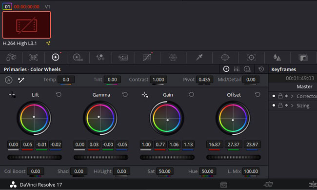 davinci resolve color grading software