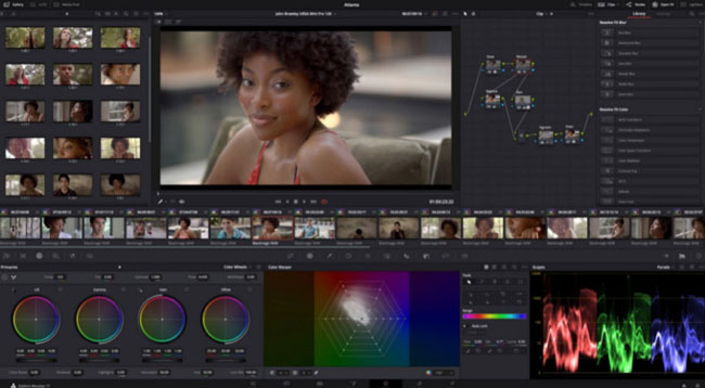 davinci video editor interface