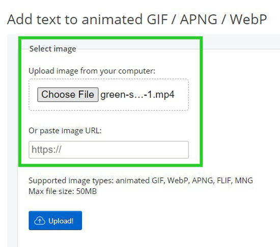 import gif to ezgif website