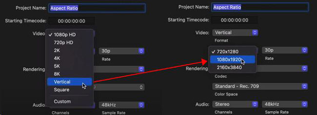 fcp aspect ratio adjust page