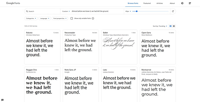 google fonts