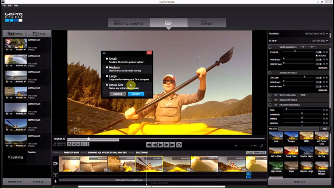 gopro studio video editor google interface