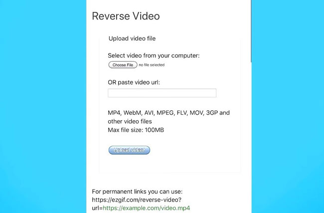 how to reverse a video on iphone with ezgif