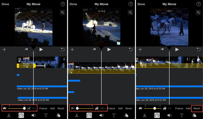 make video faster on imovie