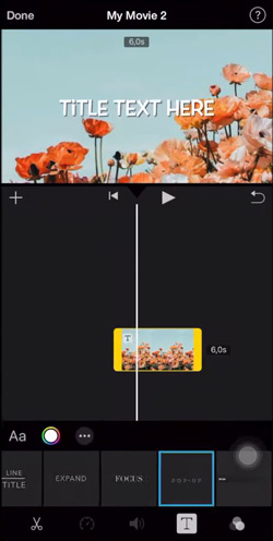 add text to video iphone with imovie