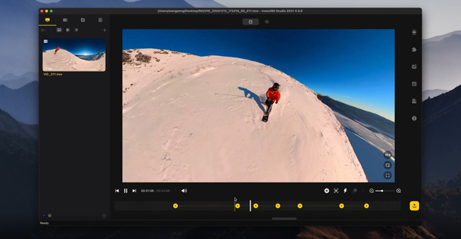 insta 360 video editor interface