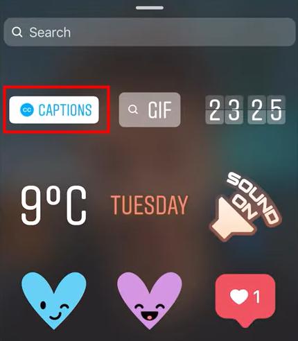 instagram captions sticker