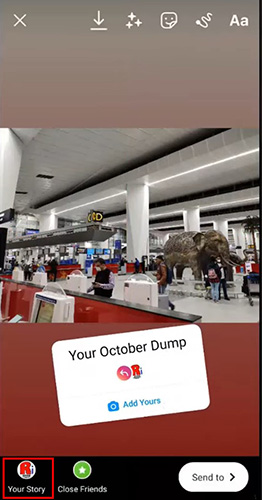 instagram upload story with yours sticker
