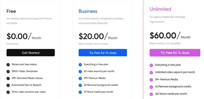 invideo pricing