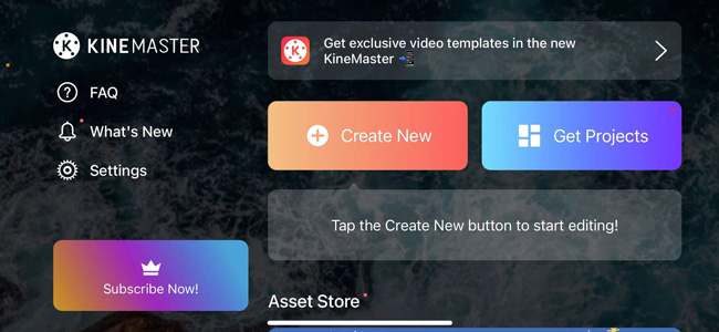 begin video recording in kinemaster