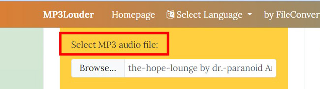 mp3louder website to import media