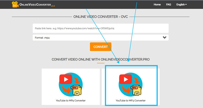 onlinevideoconverter user interface