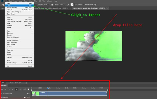 how to import video in photoshop