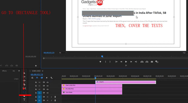 how to highlight text in a video in premiere pro