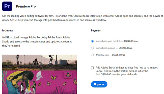 premiere pro price