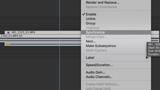 adobe premiere pro softwareo to sync audio and videos