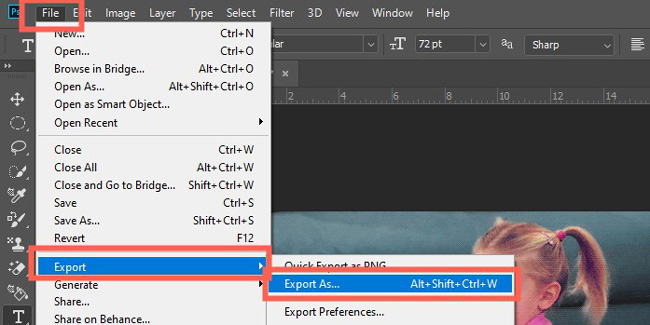 export file from photoshop