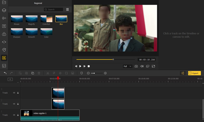 replace faces in videos with mosaic or blurring effects on videmake