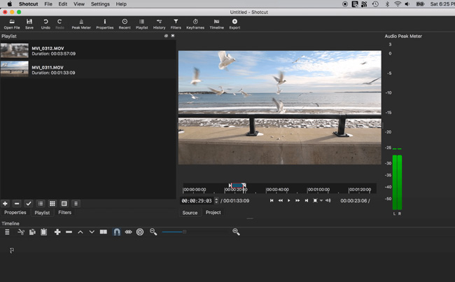 shotcut overlay video editor interface