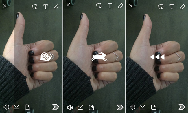 slow motion and fast motion a video in snapchat