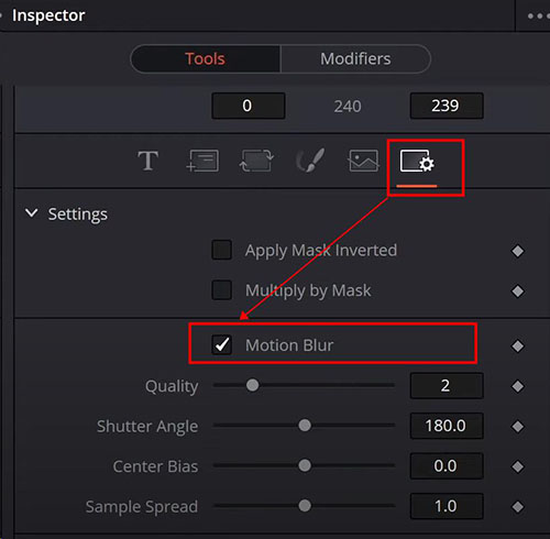 text motion blur adjust