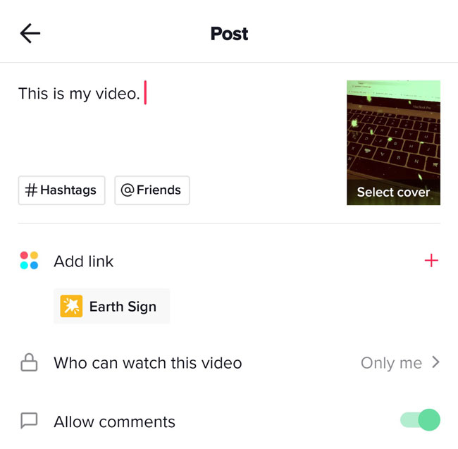 upload tiktok video