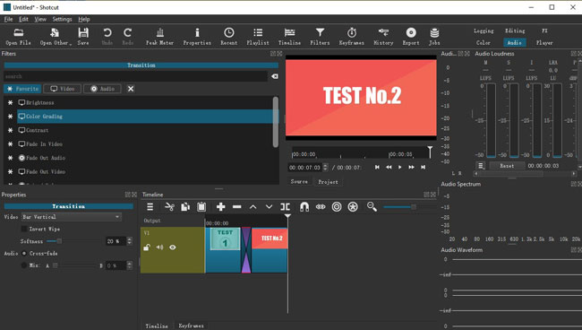 shotcut video transitions editor