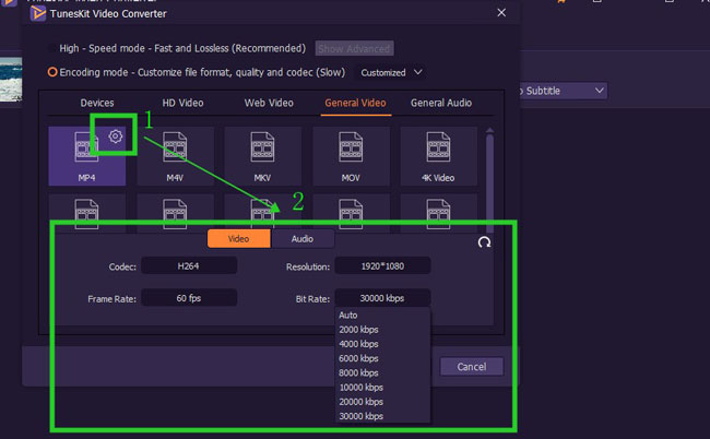 change parameters of file in VideMake Video Editor 