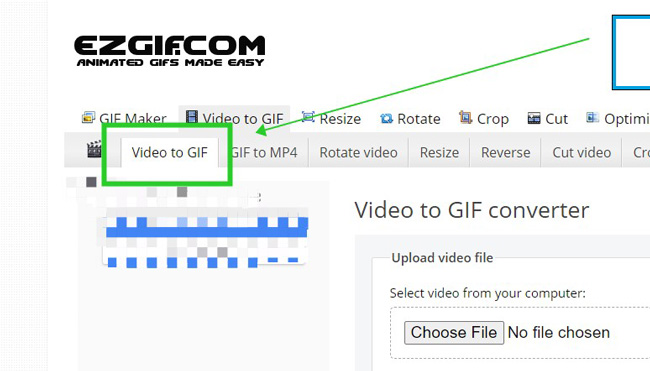 the gif conversion function on ezgif