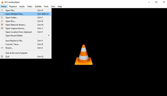 vlc add multiple files