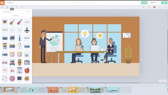 vyond explainer video software interface