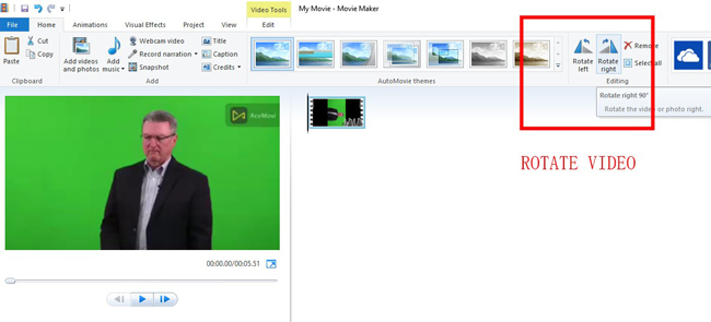 how to rotate a video in windows media player