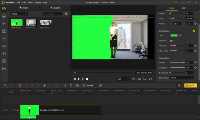 videmake chroma key video editor interface