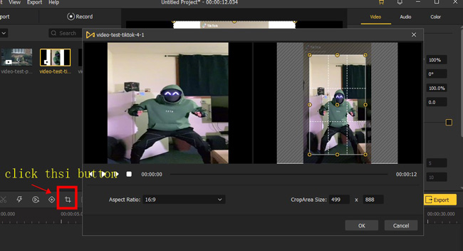crop tiktok videos with videmake