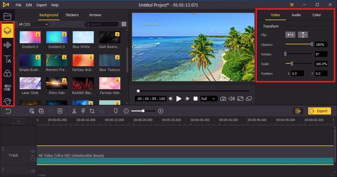 do some edits in VideMake Video Editor