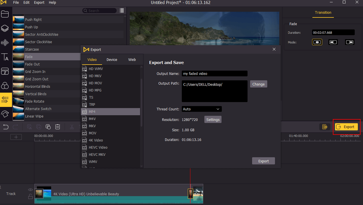 export video as different formats