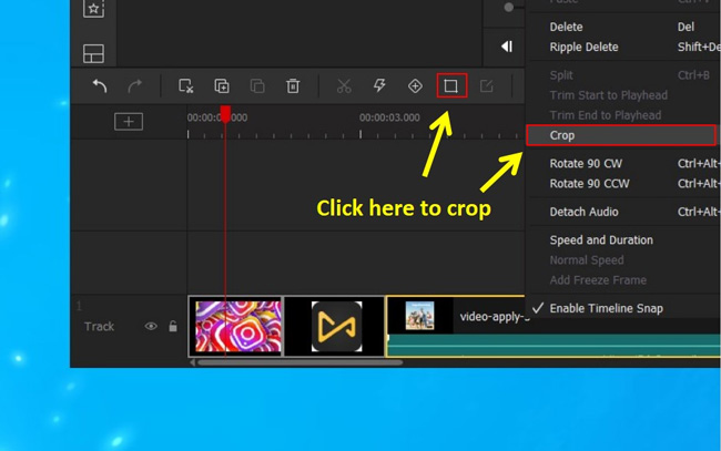 crop mov videos with VideMake Video Editor