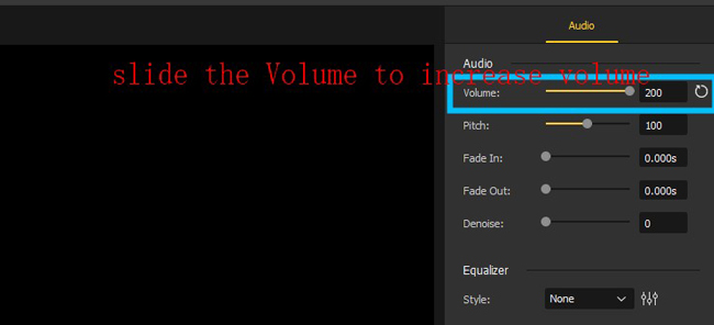 make mp3 file louder from properties with videmake