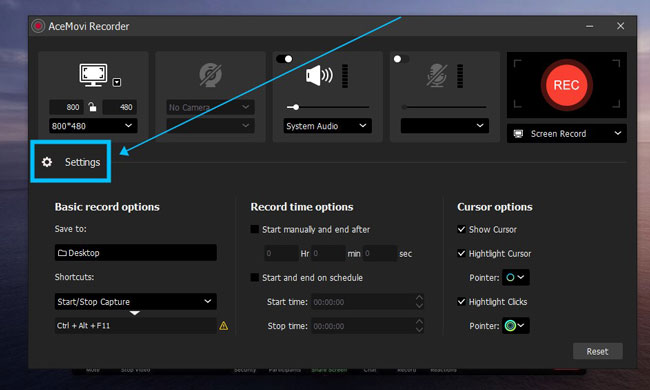 set the recording sytle in videmake