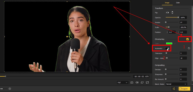 make a mov video with green screen by VideMake Video Editor